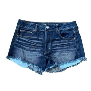 American Eagle Outfitters Indigo Frayed Jean Shorts